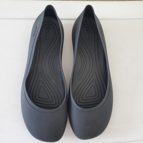 CROCS Shoes - Crocs Brooklyn Black Ballet Flats Womens Size 8 Comfort Slip On Shoes 202184